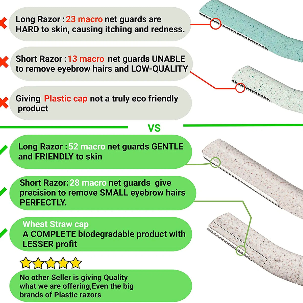 Biodegradable Eyebrow Razor For Women